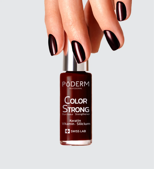 Color Strong Hardener Nail Polish - Black Red